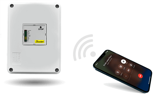 Le boîtier de commande GSM permet de déclencher les alertes PPMS par appel téléphonique