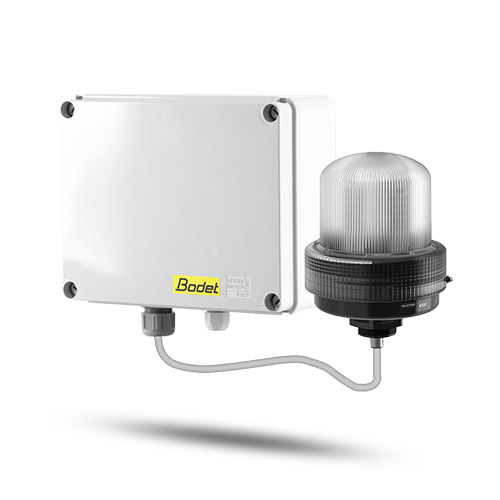 An outdoor luminous flash system that flashes during chimes Harmonys Flash Outdoor