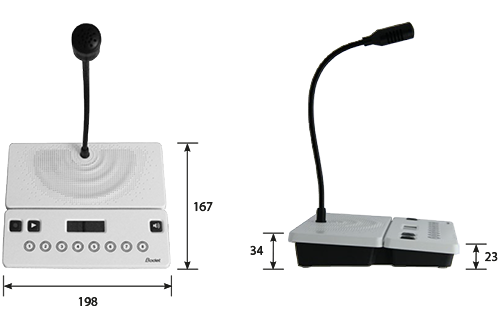 Dimensions of the 8-zone microphone