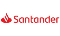 Logotipo de Banco Santander, cliente de los servidores de tiempo de Bodet Time