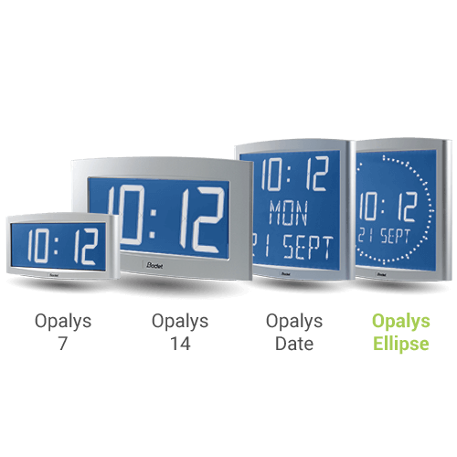 A timeless backlit LCD clock with a contemporary design Opalys Ellipse