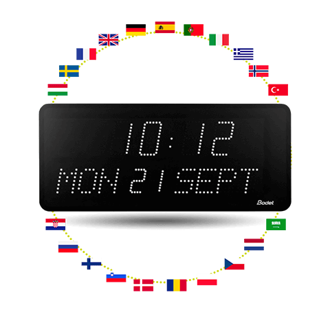 Style10-Date LED-clock - date display in different languages Style10-Date LED-clock - date display in different languages