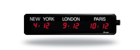 Horloge LED Style Mondiale 3 villes multifonction