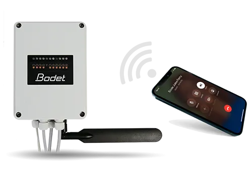 The GSM control unit can be used to trigger PPMS alerts by telephone call.