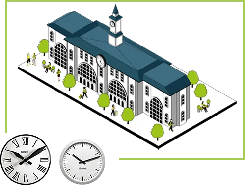 Uhr für die Fassade von Bahnhöfen und U-Bahn-Stationen