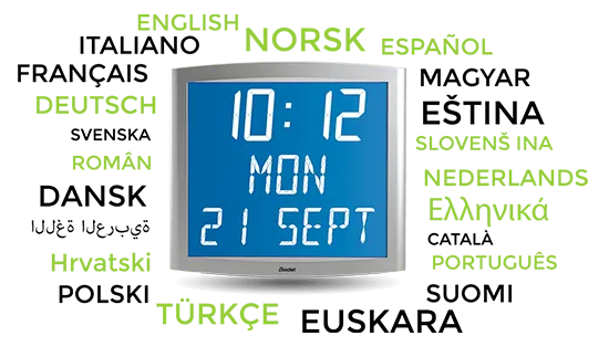Für die Uhr Opalys Date sind mehrere Sprachen verfügbarh