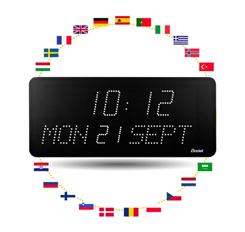 LED-Uhr Style 10 Date – Datumsanzeige in verschiedenen Sprachen