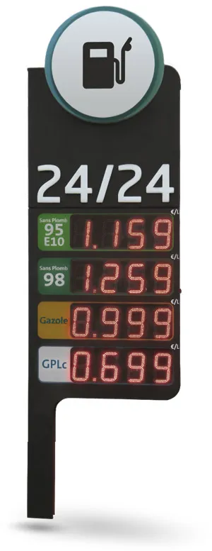 LED-Anzeige Kraftstoffpreise Bodet