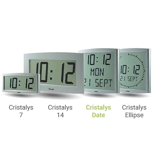 LCD-Digitaluhr für den Innenbereich mit fester oder wechselnder Anzeige Cristalys Date
