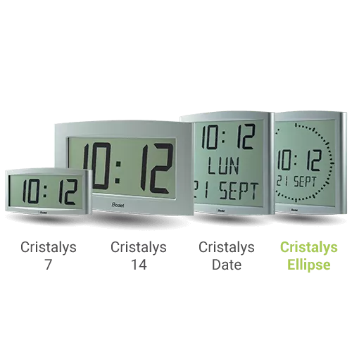 Modern, attractive LCD clock for your interior spaces Cristalys Ellipse