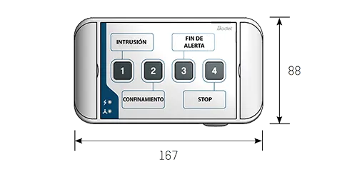 Dimensions of Harmonys console buttons