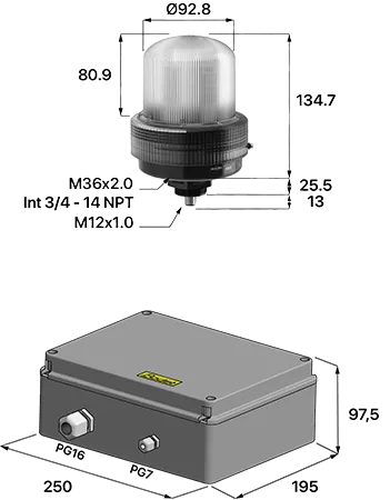 Dimensions of the Harmonys Flash Outdoor