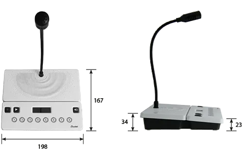 Dimensions of the 8-zone microphone