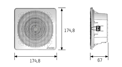 Dimensions du haut-parleur plafonnier Harmonys Dimensions du haut-parleur plafonnier Harmonys