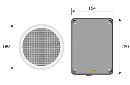 Dimensions Melodys speaker embeddable indoor
