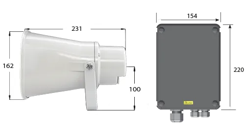 Dimensions Melodys Outdoor high power speaker