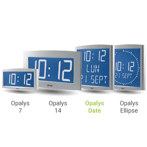 Customisable, international, backlit LCD clock Opalys Date