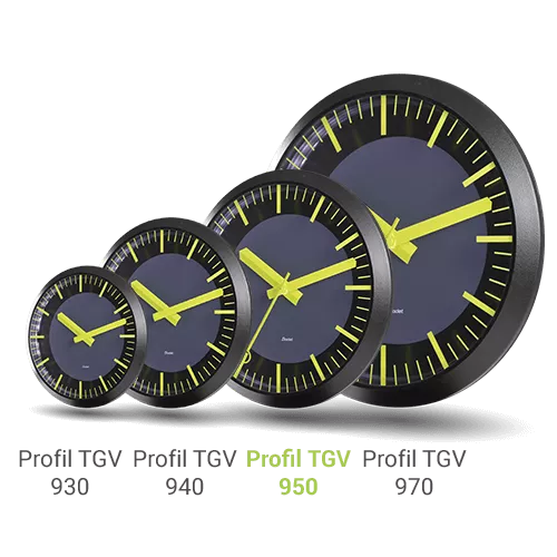 Horloge analogique extérieure rétro éclairée résistante à la pluie Profil TGV 950
