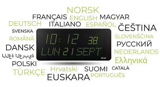 Horloge led multilingue